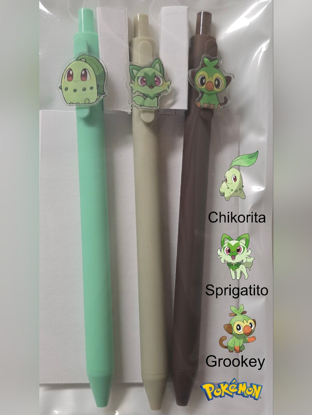 Pokemon Grass Type Gel Pen Set
